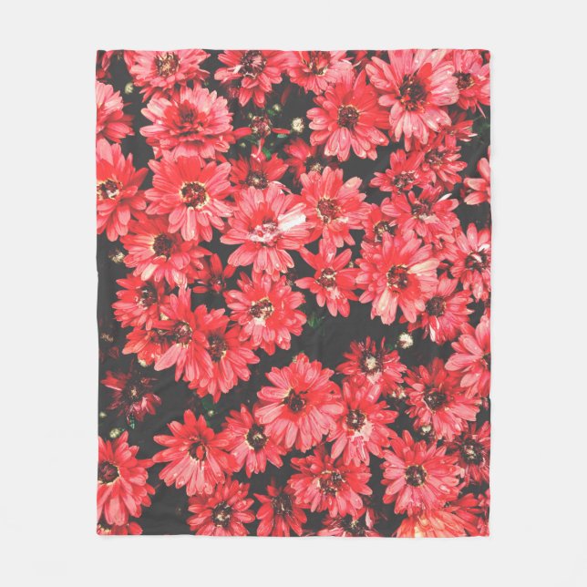 vackra blommor av rött färg, blomman mönster, vara fleecefilt (Framsidan)