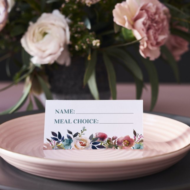 Vackra blommor Blommigt Vår bröllop Meal-val Placeringskort (Skapare uppladdad)