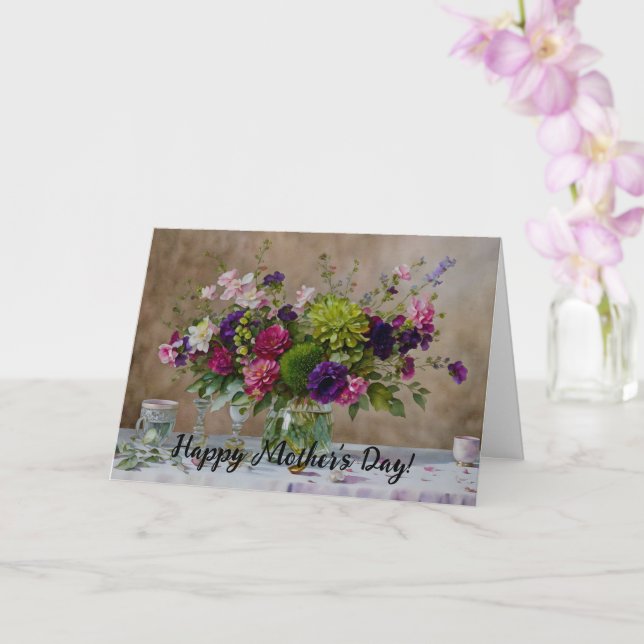 Vackra blommor Blomsterkonst Morsdagskort Kort (Orkide)