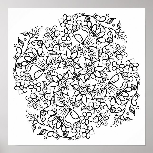 Vackra blommor Färg Poster (Framsidan)