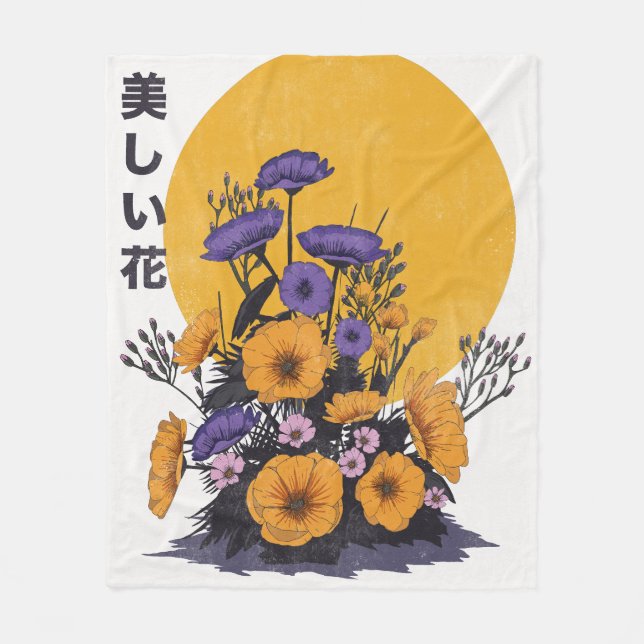 vackra blommor fleecefilt (Framsidan)