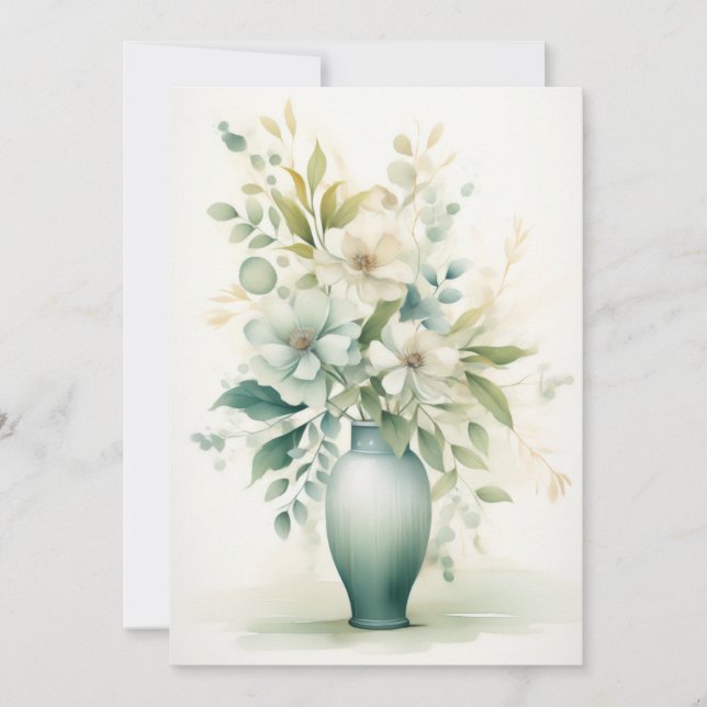 Vackra blommor i en vas Hej Platt Kort (Framsida)