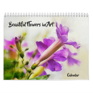 Vackra blommor i konstkalendern kalender