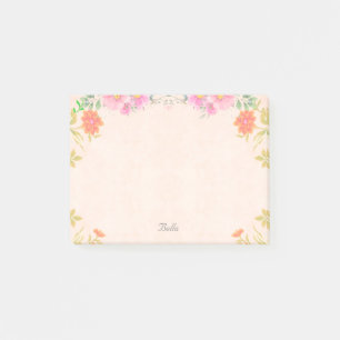 Vackra blommor i pastellfärgade Post-it-lappar Post-it Block
