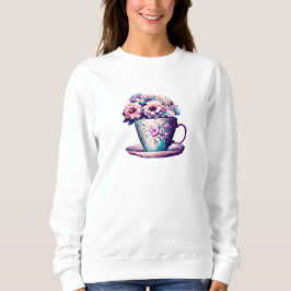 Vackra blommor i tekopp Kina T Shirt