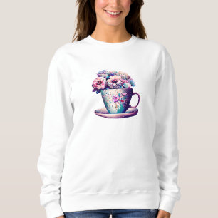 Vackra blommor i tekopp Kina T Shirt