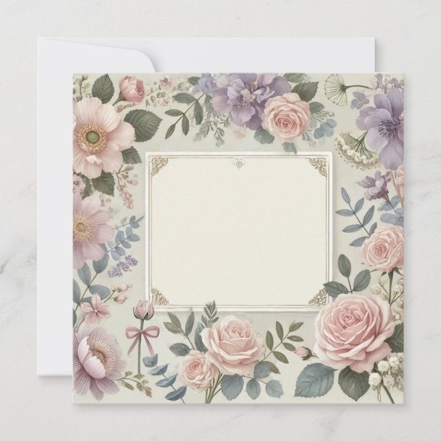 VACKRA BLOMMOR INVITATION/TILKYTNING INBJUDNINGAR (Framsida)