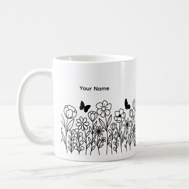 Vackra blommor kaffemugg (Vänster)