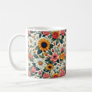 Vackra blommor kaffemugg