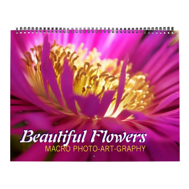 Vackra blommor, makro, 12-månaders väggkalender kalender (Omslag)
