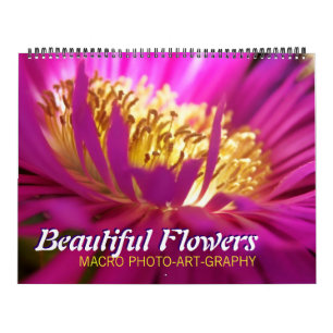Vackra blommor, makro, 12-månaders väggkalender kalender