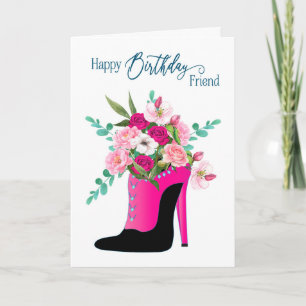 Vackra blommor med hög Heel Shoe Kort