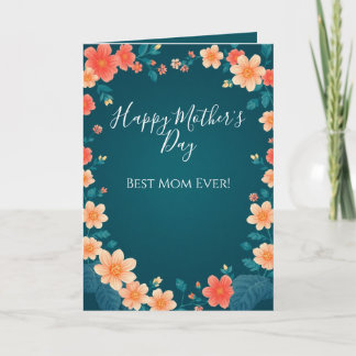 Vackra blommor Mors dag-hälsningskort Kort
