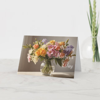 Vackra blommor mors dagskort kort