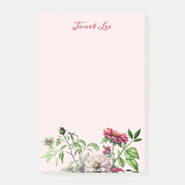 Vackra blommor och Buds Notes Post-it Block (Framsida)