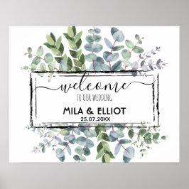 Vackra blommor och eukalyptus poster