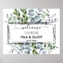 Vackra blommor och eukalyptus poster