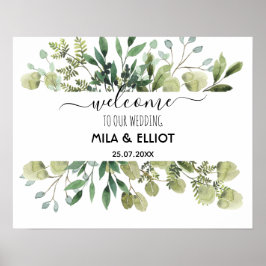 Vackra blommor och eukalyptus poster