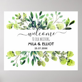 Vackra blommor och eukalyptus poster