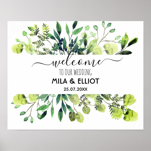 Vackra blommor och eukalyptus poster (Framsidan)