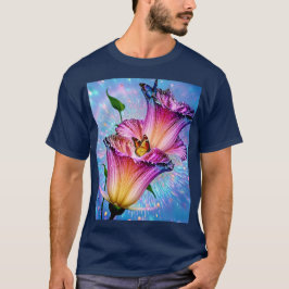 Vackra blommor och fjäril t shirt