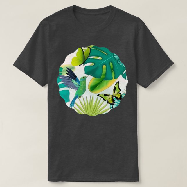 Vackra blommor och fjärilar sommaren 1 t shirt (Design framsida)