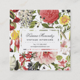 Vackra blommor och Insektra Garden-Blommigten Fyrkantigt Visitkort