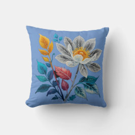 vackra blommor och löv kudde