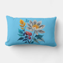 vackra blommor och löv lumbarkudde