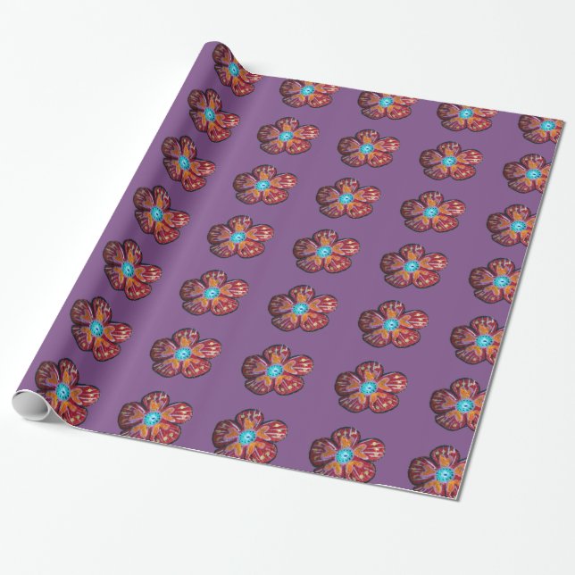 Vackra blommor Pat inslagningspapper, 76 cm x 1,8  Presentpapper (Utrullad)