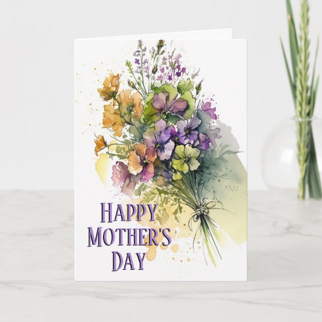 Vackra blommor, Perfekt-gåva, Mors dag-kort Kort (Framsida)