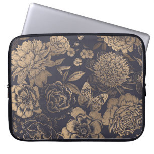 Vackra blommor, ponnyer, ro och fjärilar. laptop fodral