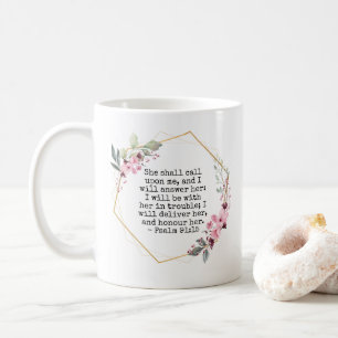 Vackra blommor Psalm 91 Kaffe Mugg