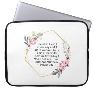Vackra blommor Psalm 91 laptop sleeve