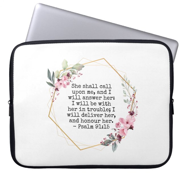 Vackra blommor Psalm 91 laptop sleeve (Framsidan)