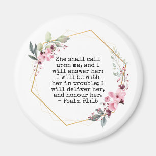 Vackra blommor Psalm 91 magnet
