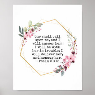 Vackra blommor Psalm 91 Poster