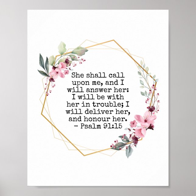 Vackra blommor Psalm 91 Poster (Framsidan)