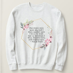 Vackra blommor Psalm 91 sötskjorta T Shirt