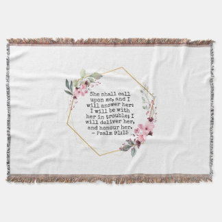 Vackra blommor Psalm 91 Throw Blanket Filt