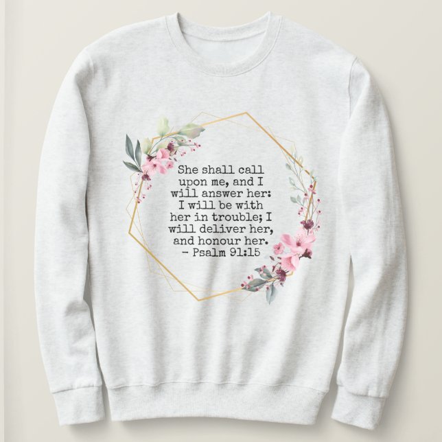 Vackra blommor Psalm 91-tröjor T Shirt (Design framsida)