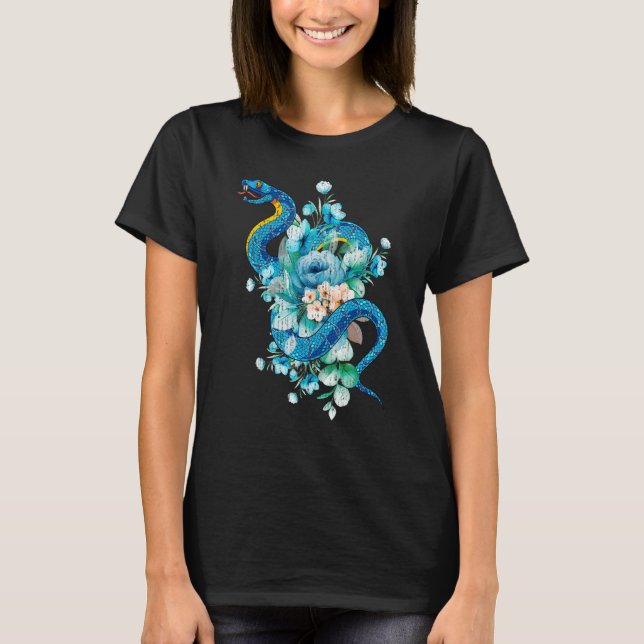 Vackra blommor Reptile Keeper Predator Animal S T Shirt (Framsida)