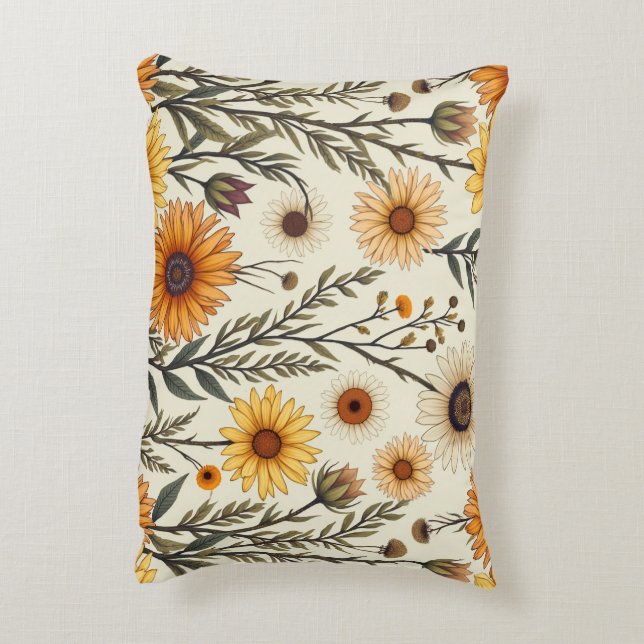 Vackra blommor som påminner om fall prydnadskudde (Baksidan(Vertikal))