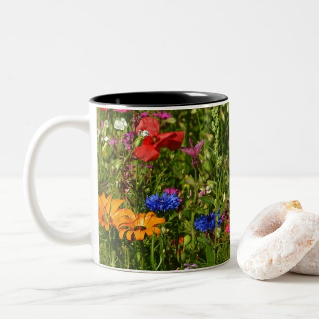 vackra blommor Två-Tonad mugg (Med munk)