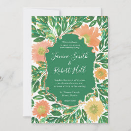 Vackra blommor Vattenfärgmålning Bröllop Inbjudningar