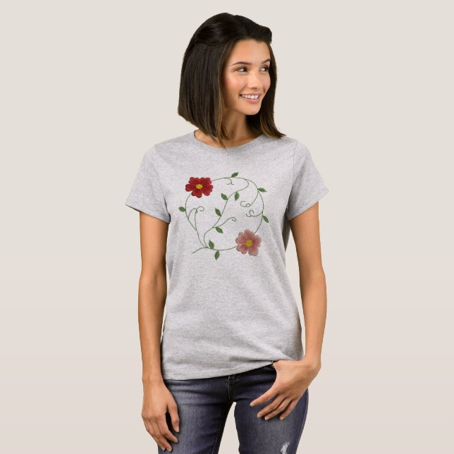 Vackra Blomningar  T Shirt (Hel framsida)