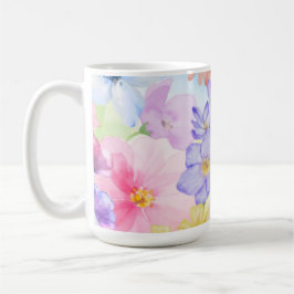 Vackra blomsterakvareller kaffemugg