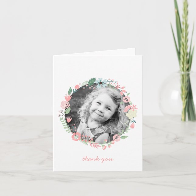 Vackra blomsterkransar anpassade fototackkort tack kort (Framsida)