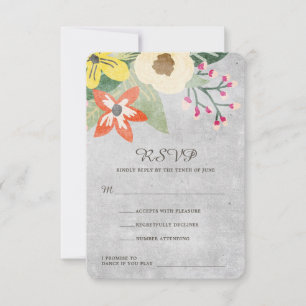 Vackra Blooms Bröllop OSA Card Grått ANPASSNIN Kort