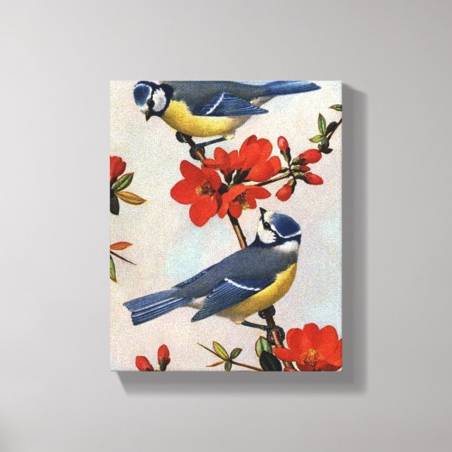 Vackra Bluebirds Wrapped Canvas Art (Framsida)